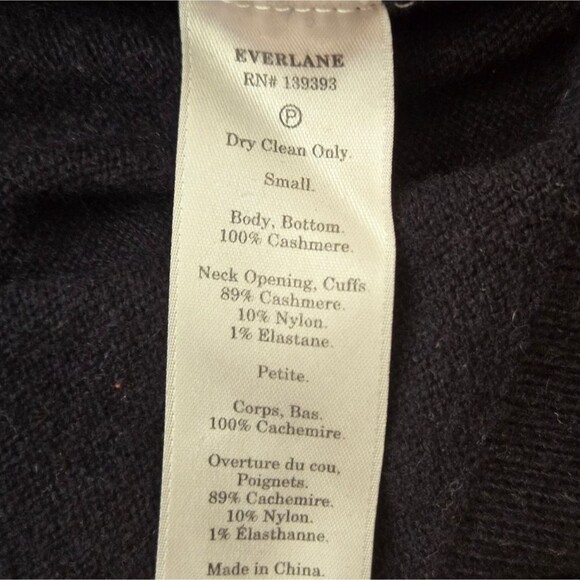 Everlane Cashmere blend sweater size Small Navy Quiet Luxury - Picture 7 of 7